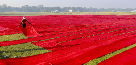 লাল রংয়ের সুতি কাপড় 